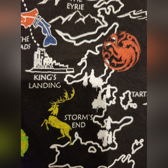 Game of Thrones T-Shirt "Choose Your House Wisely" on Front with Map NWOT - Picture 6 of 10